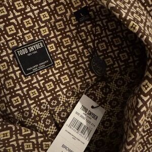 Todd Snyder Geometric Brown Men's Shirt